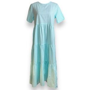Modest Cotton Gingham Maxi Dress, Girls L/XL   / Women's 8US/ 12UK